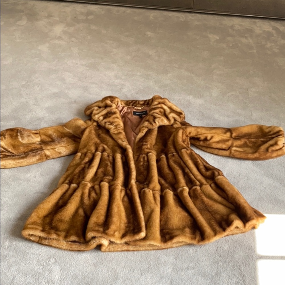 Faux fur swing coat